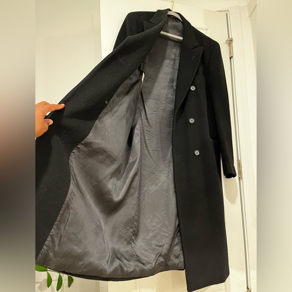 Wool Cashmere Coat in Black by J.G. Hook - Picture 8 of 12